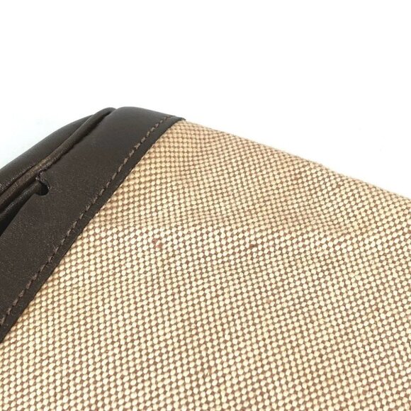 HERMES Equi Pouch Flap Bag Clutch bag Leather/Canvas Beige/Brown - Picture 6 of 15